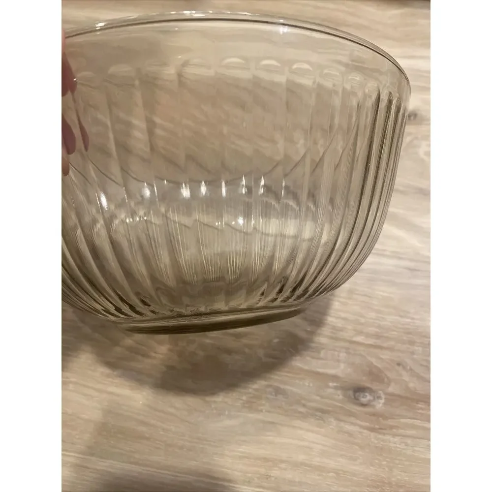Pyrex Clear Glass 8.5” Ribbed Bowl 10 Cup 2.5 L #7403-S